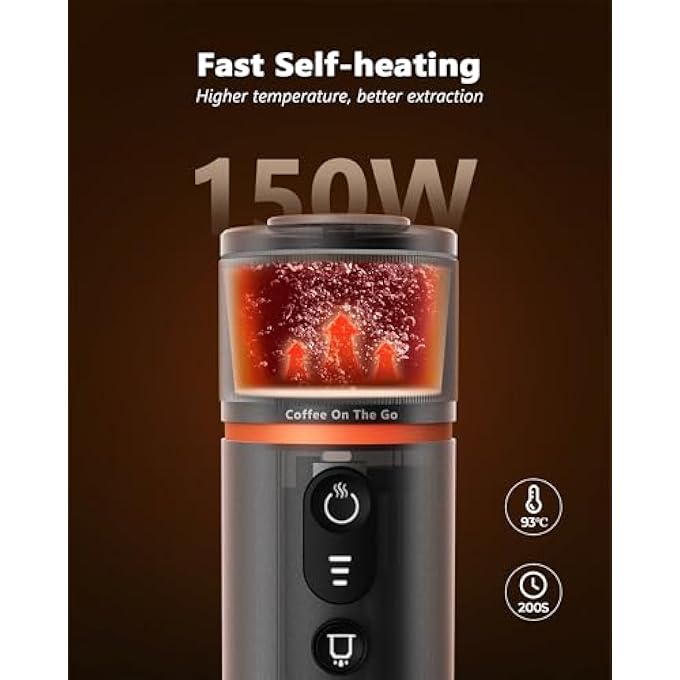 rayihni Coffee Machine Car Espresso Machine 12 V Portable Battery Espresso Maker For Camping Travel  Mobile Capsule Machine On The Go For Motorhome Truck  2 In 1 For Ground Coffee And Ns Capsules - Image 3