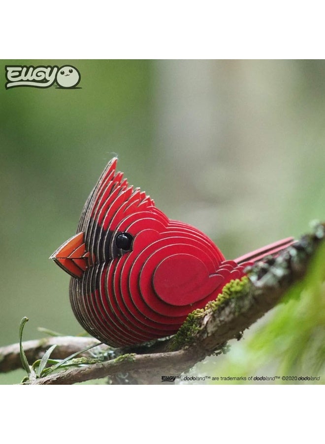 Eugy Cardinal 3D Puzzle, 27 Piece Eco-Friendly Educational Toy Puzzles for Boys, Girls & Kids Ages 6+ - Image 1