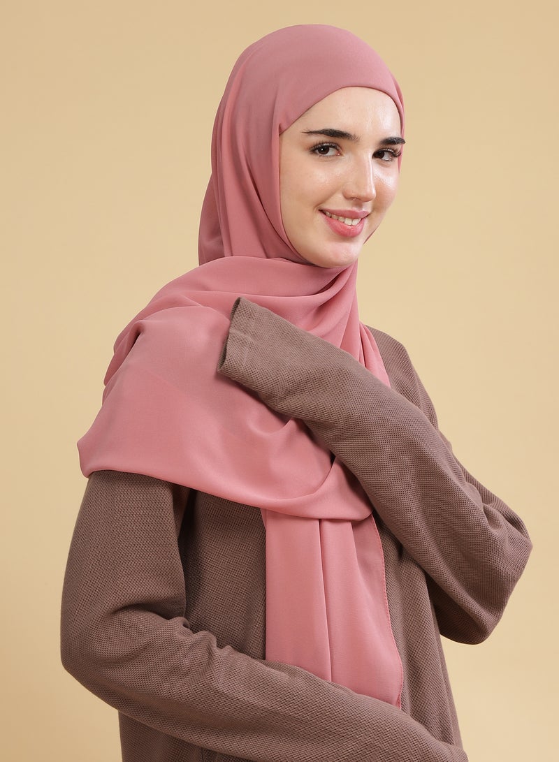 Moja Premium Georgette Hijab - Mauve Pink - Image 4
