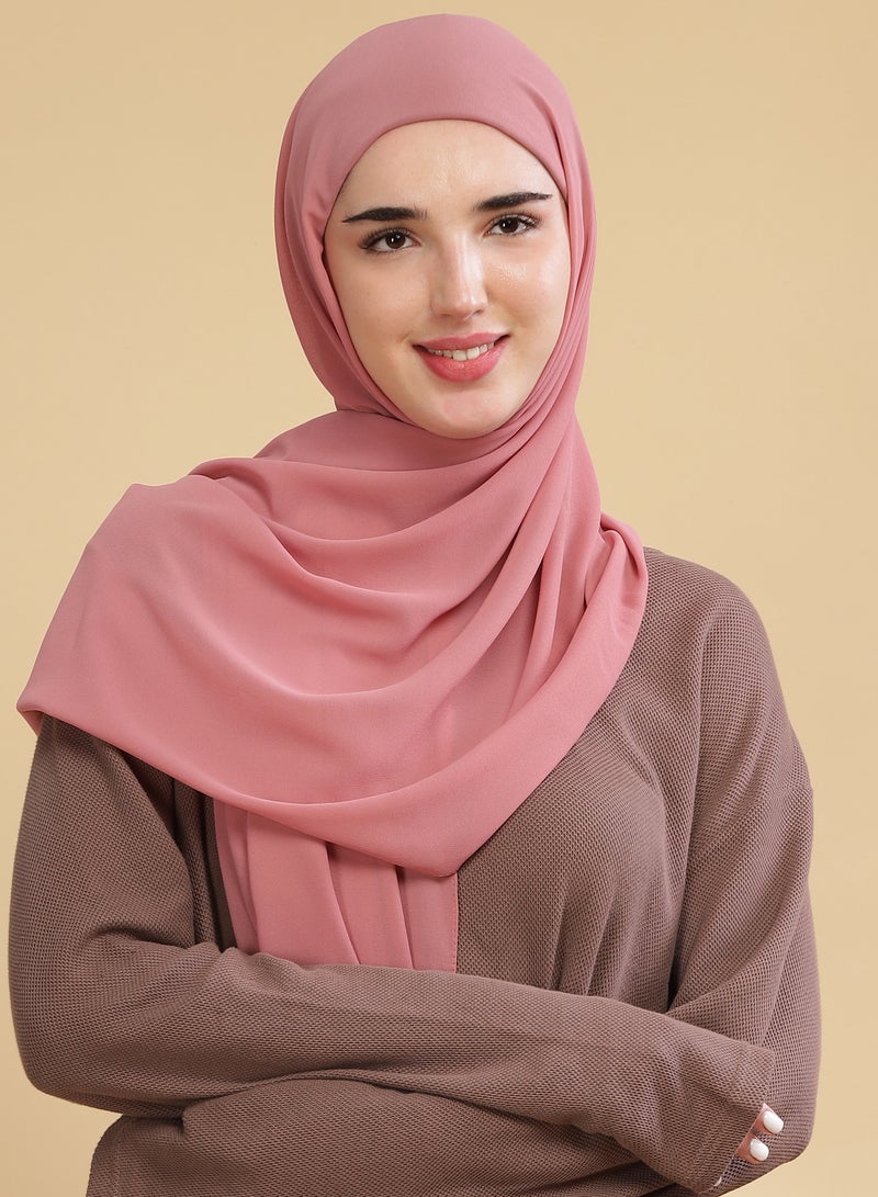 Moja Premium Georgette Hijab - Mauve Pink - Image 2