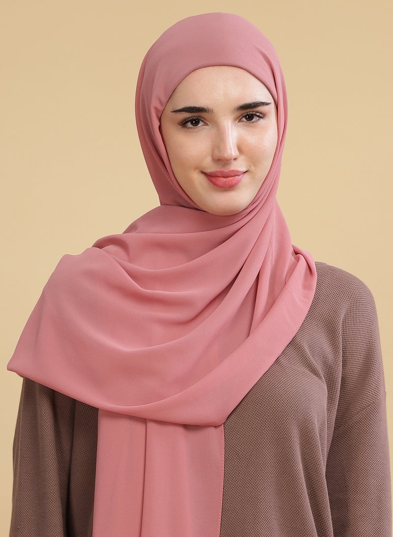 Moja Premium Georgette Hijab - Mauve Pink - Image 1