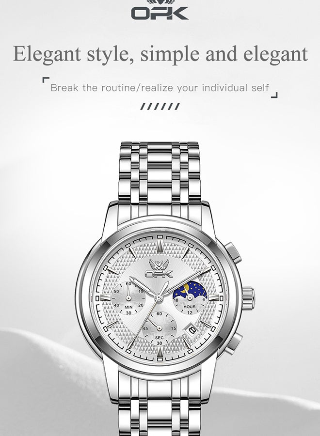 Opk Men'S Watch Business Luminous Waterproof Multifunctional Quartz Watch 6050 - Image 2