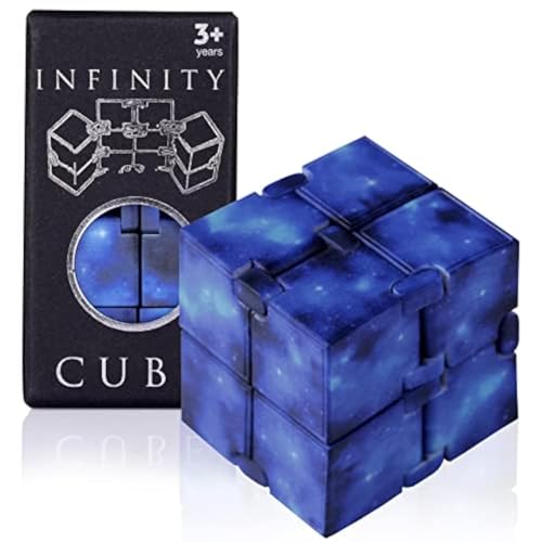 SMALL FISH Infinity Cube Toy Fidget Galaxy Fidget Sensory Cube Toys for Kids and Adults for Stress Relief and AntiStress Mini Gadget for Boys and Girls with Autism ADD and ADHD Cool Handheld Desk Toy - Image 1