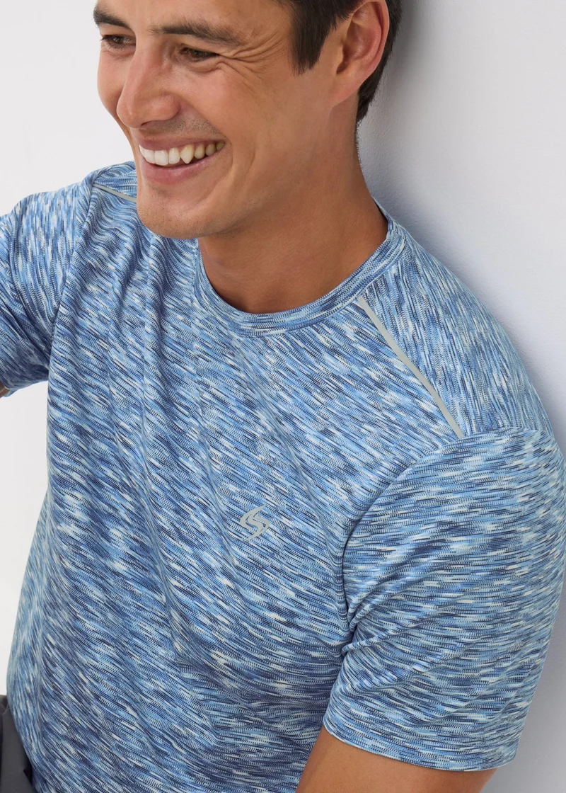 Matalan Souluxe Blue Texture Space Dye T-Shirt