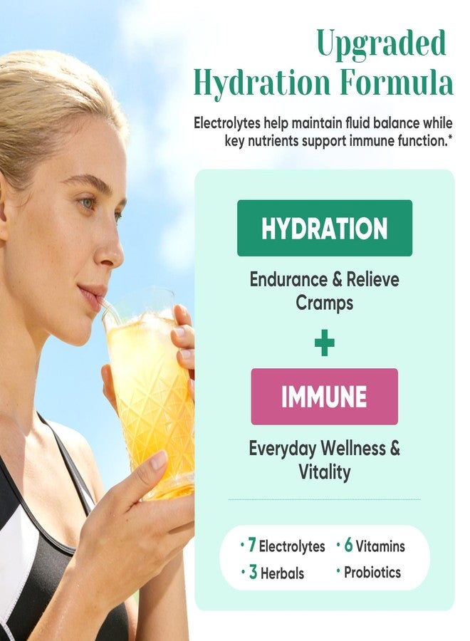 Venture Pal 2-in-1 Hydration + Immune Electrolytes Powder Packets with 7 Electrolytes & 6 Vitamins, Elderberry, Turmeric, Echinacea | Liquid Daily IV Drink Mix | Sugar Free | Keto Friendly, 16 Sticks - Image 2