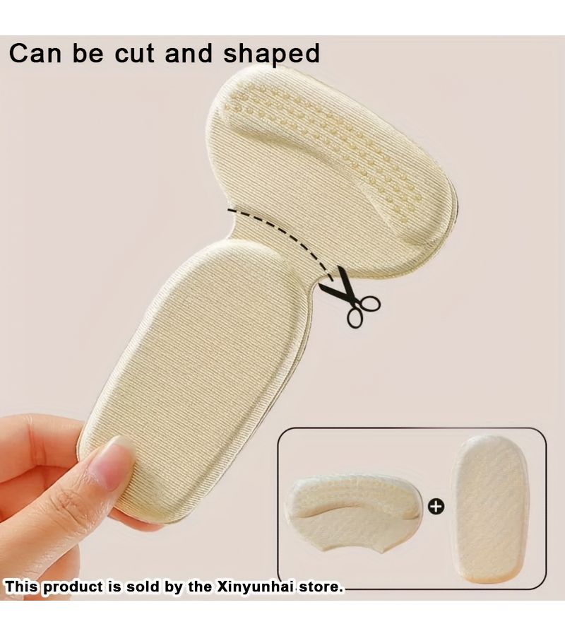 Black Beige Self Adhesive Heel Cushions 4pcs Thick Sponge Anti Slip - Image 5