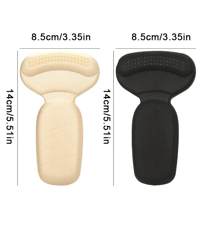 Black Beige Self Adhesive Heel Cushions 4pcs Thick Sponge Anti Slip - Image 3