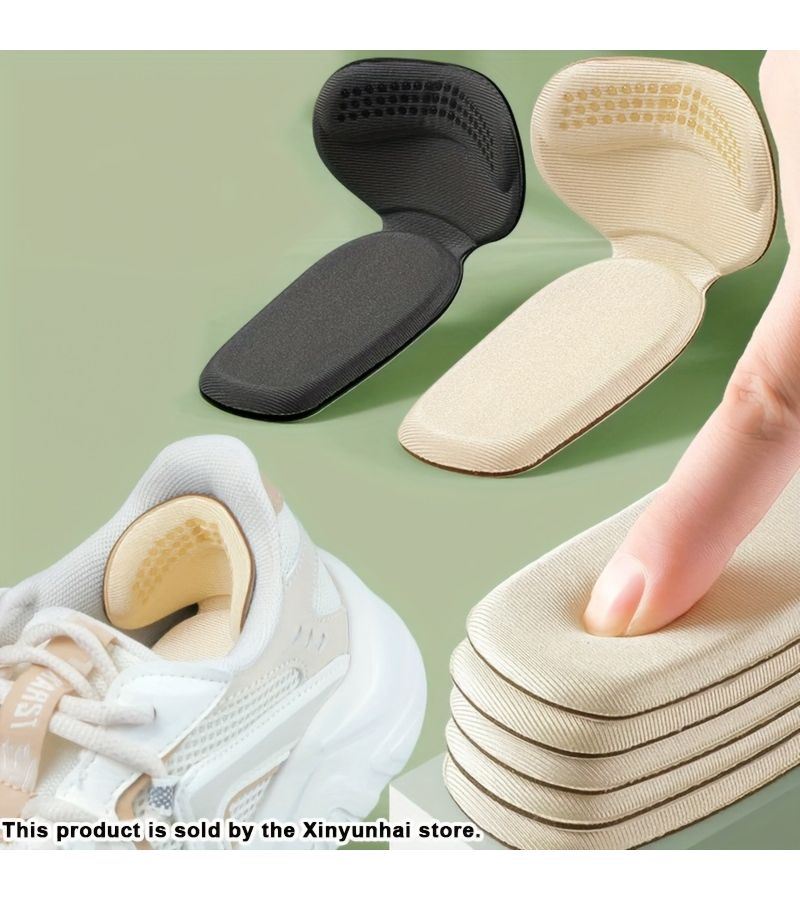 Black Beige Self Adhesive Heel Cushions 4pcs Thick Sponge Anti Slip - Image 4