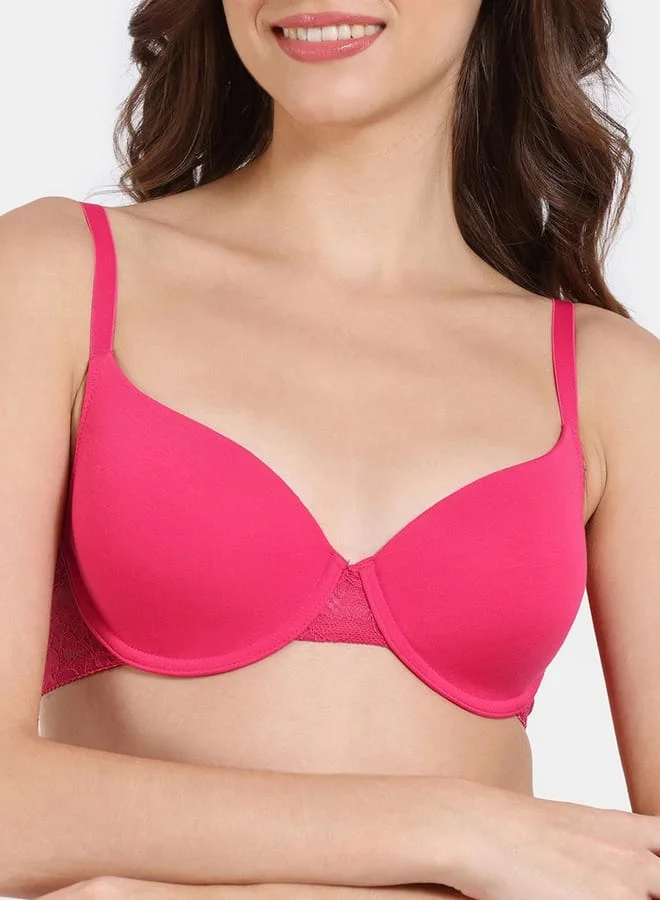 zivame Zivame Solid Wired Padded T-shirt Bra with Adjustable Straps