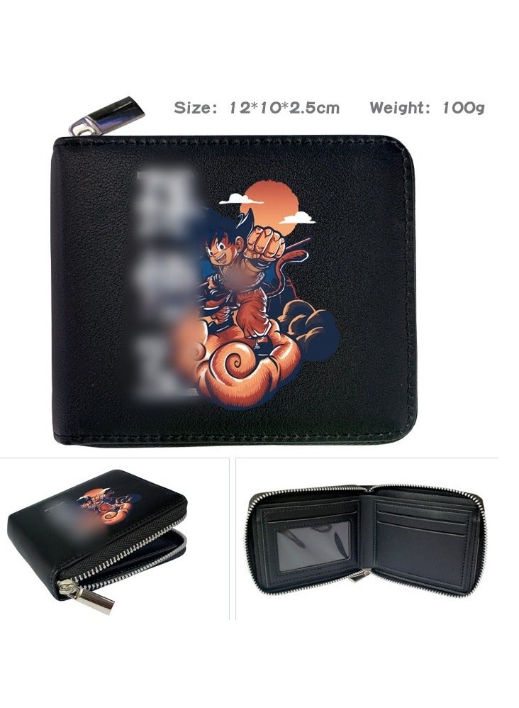KUYING Dragon Ball Zipper PU Short Portable Wallet Card Bag Zero Wallet 