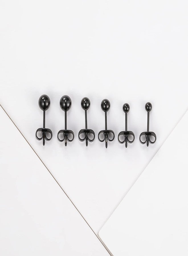 BelezaDosas Titanium Ball Earrings Hypoallergenic Studs for Women Men Sensitive Ears Black 3mm 4mm 5mm Nickle-Free Titanium Backs (3 pairs black) - Image 5