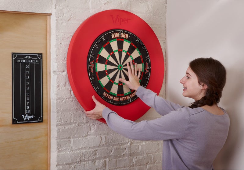 Viper by GLD Products Guardian Dartboard Surround Sisal/Bristle Steel-Tip Dartboard Wall Protector, Red, for 17.75â€ Steel tip Dart Board - Image 2