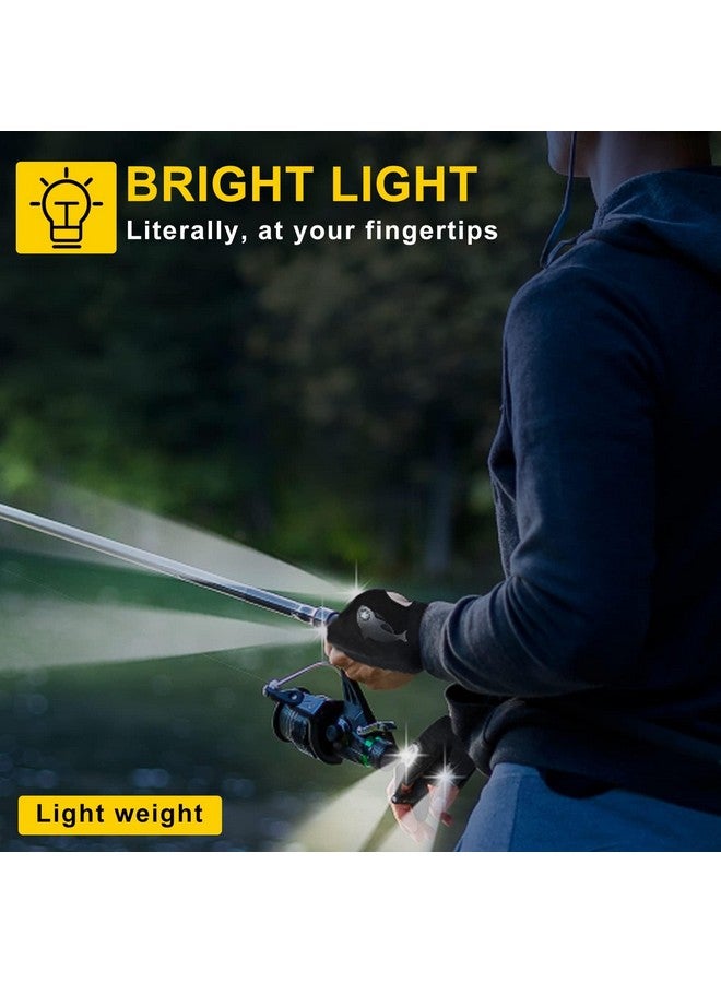LOUISWARE LED Rechargeable Flashlight Gloves, Gifts for Men, for Dad, Cool Stretchy Fingerless Light Gloves Gadget for Repairing Fishing Camping and Car Repairing, 1 Pair - Image 2