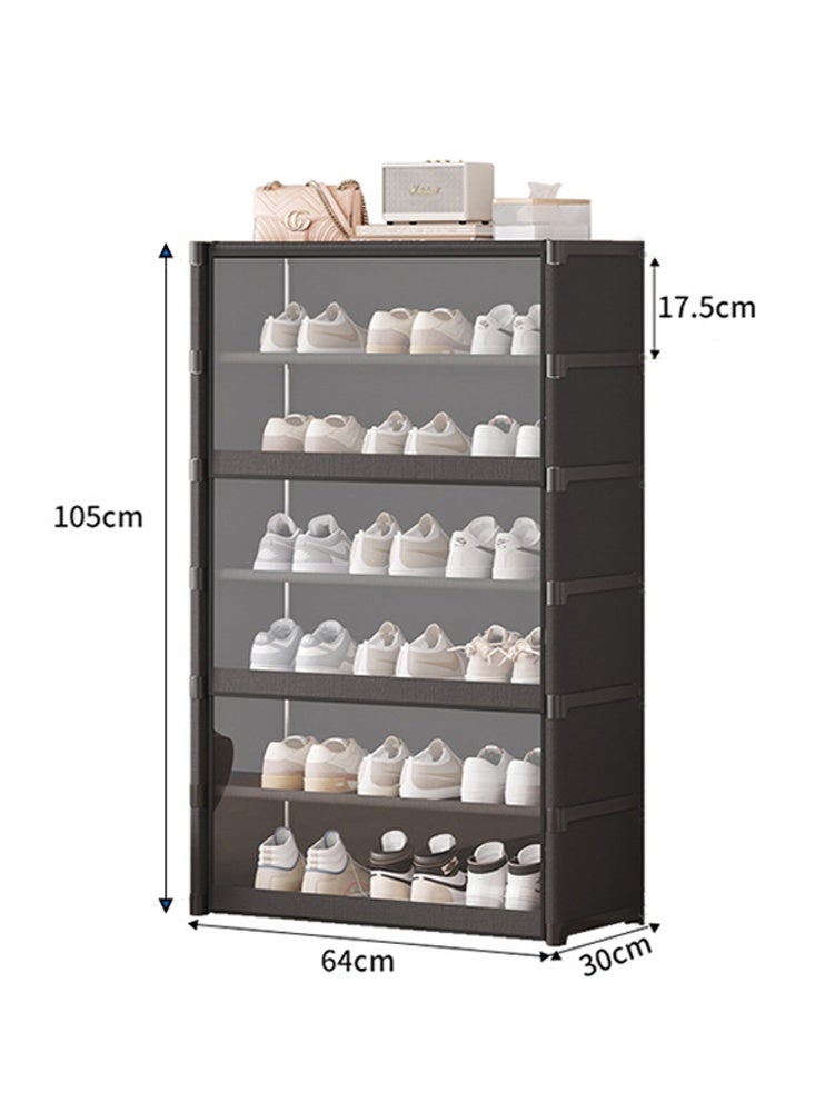 سولاكان رف أحذية بـ 6 طبقات – خزانة منظم أحذية موفرة للمساحة للمداخل أو الخزائن أو الممرات أو غرف النوم - Image 2