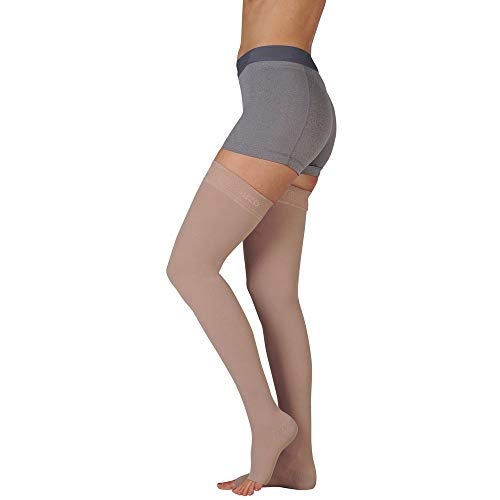 Juzo Basic 4411ag 20-30mmhg Thigh-High Open Toe Compression Stocking,Black,2 (II) - Image 5