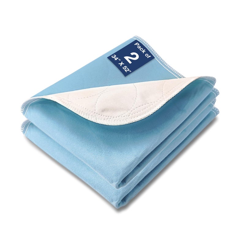 SOLOSHINE Bed Pads Washable Waterproof 34 x 52 2 Pack Incontinence Bed Pads Waterproof Bed Pad Pee Pad Perfect for Kids Adults The Elderly and Pets