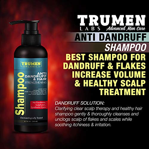 TruMen Anti Dandruff Shampoo For Men From Trumen With Pure Australian Tea Tree Oil, Rosemary & Grape Seed Extract For Dry & Itchy Scalp, Hair Growth, Prevent Head Lice & Thinning Hair - 100% Natural - Sulphate Free -Paraben Free - Image 2