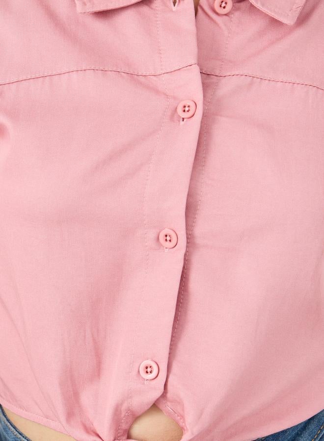 ستايلي قميص قصير برباط وياقة صلبة - Image 3