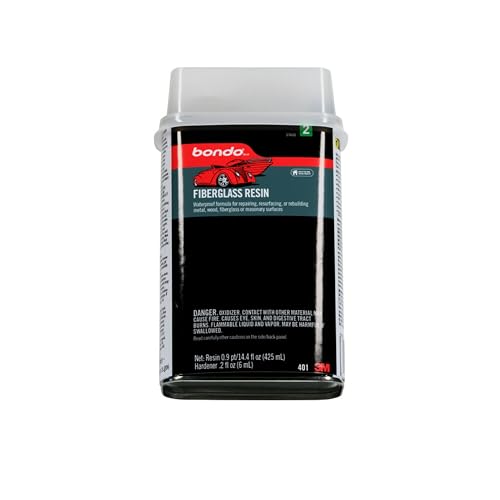 3M Bondo Fiberglass Resin 0.9 Pint, Stage 2, Waterproof Formula for Repairing, Resurfacing, or Rebuilding Metal, Wood, Fiberglass or Masonry Surfaces (401) - Image 2