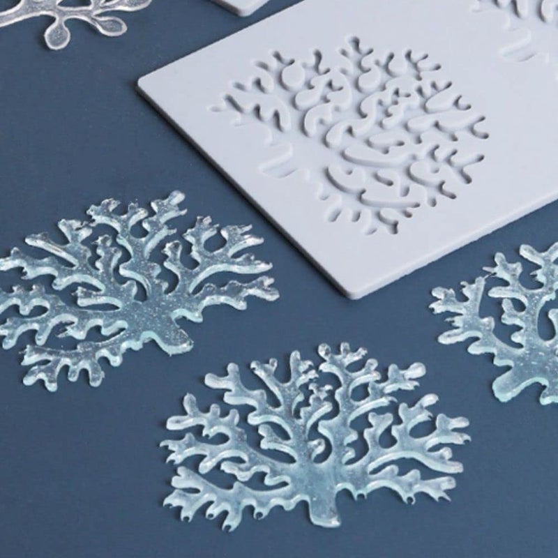 TUKE Tree Chocolate Molds Silicone 3D Coral Branch Leaves Candy Mold Fondant Silicone Mold Fondant Clay Mould for Sugarcraft Polymer Clay Cupcakes Chocolate Candy - Image 1