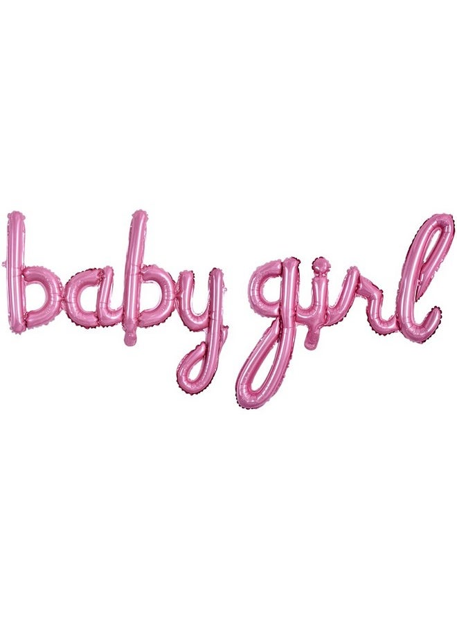 TONIFUL - Baby Girl Letter Balloons16 Inch Pink Baby Girl Shower Foil Balloons Banner For Gender Reveal Party Baby Birthdays Party Decoration - Image 1
