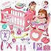 PROOU Baby Doll Toys Set 14 Doll Toys 25Pcs Dolls Care Toy Playset Toddlers Toy Dolls Set Incl Cradle Crib High Chair Milk Bottle Pacifier Diaper Baby Gift for Age 3 4 5 6 Years Old Girls Boys - Image 4