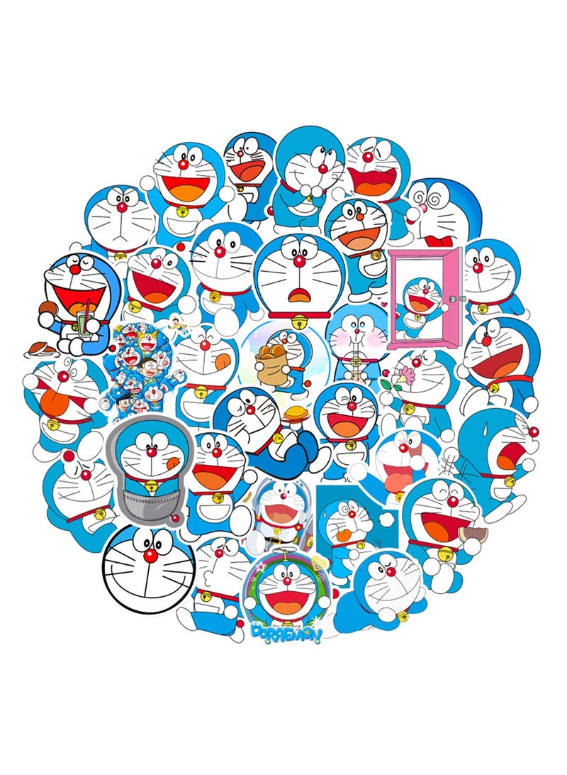 50-Piece Doraemon Stickers Cartoon Stickers Waterproof Graffiti Vinyl Stickers for Laptop - Image 2