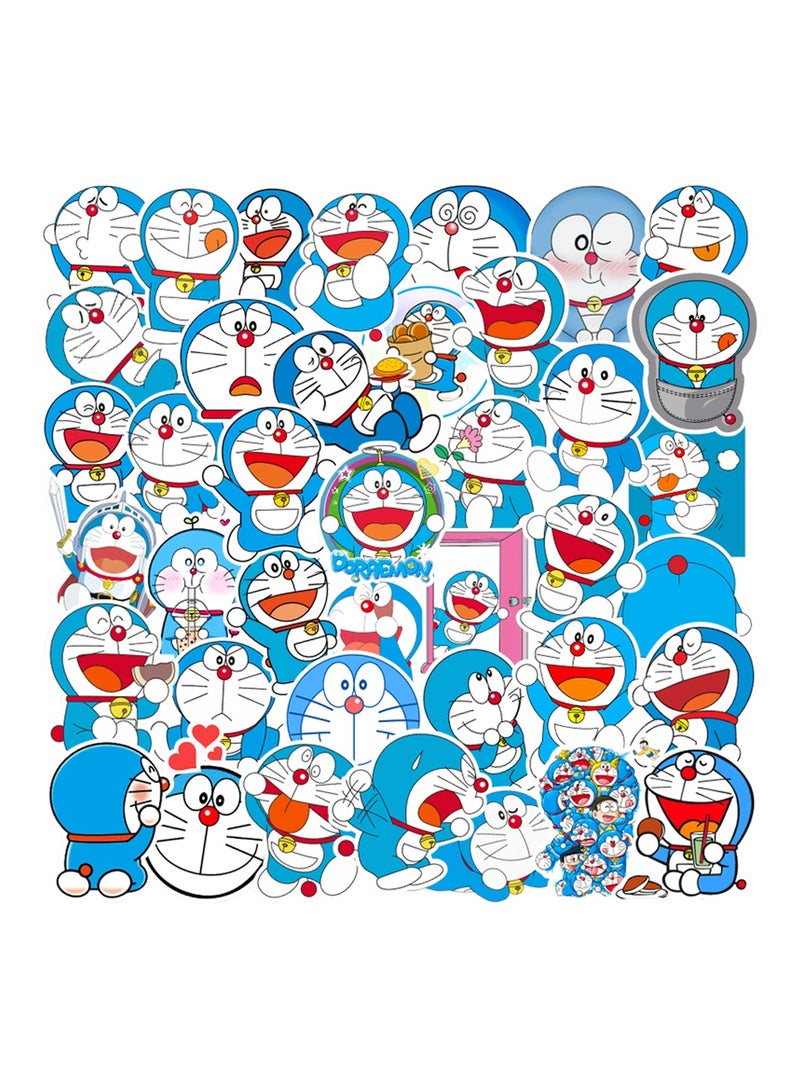 50-Piece Doraemon Stickers Cartoon Stickers Waterproof Graffiti Vinyl Stickers for Laptop - Image 1