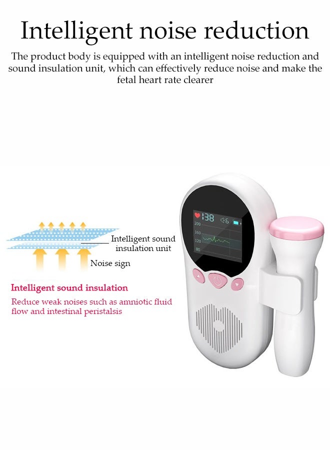 Doppler Fetal Heart Rate Monitor，Prenatal Heartrate Monitor，Portable Baby Heartbeat Monitor ，with LCD Screen，Dustproof and Waterproof，Easy to use，Suitable For Pregnant Women - Image 4