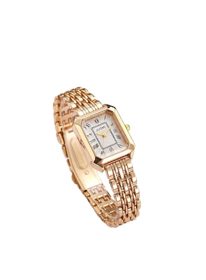 JUSMI Women Fashion Watch Metal Case Band Analog Wrist Watch Glittering Quartz Watch and Bracelet Set - Image 4