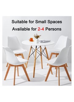 MAAS Round side table with rounded legs and sides of solid wood for coffee or dining  - Image 3