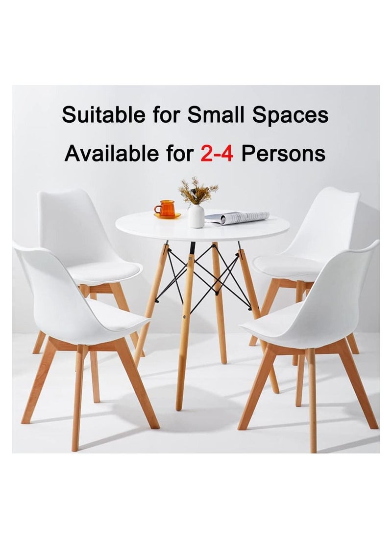 MAAS - Round side table with rounded legs and sides of solid wood for coffee or dining - Image 1