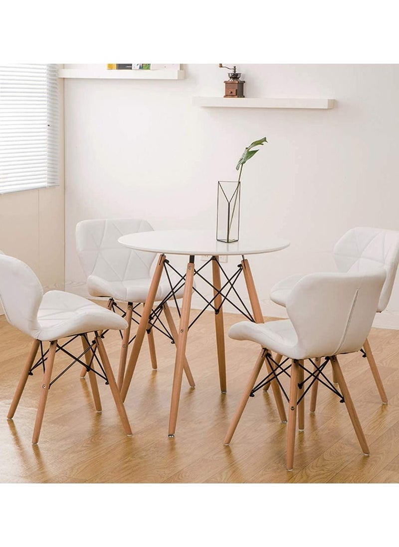 MAAS - Round side table with rounded legs and sides of solid wood for coffee or dining - Image 1