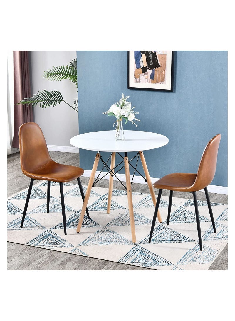 MAAS - Round side table with rounded legs and sides of solid wood for coffee or dining - Image 1