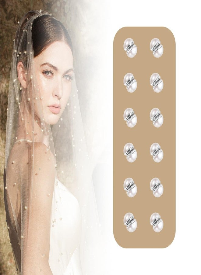 Adullpony 12 Pairs Veil Weights Invisible Pearl Wedding Veil- Double-Sided Pearl Veil Weights Bridal Veil Wedding- Bridal Accessories Magnetic Pearls- Mantilla Wedding Veil Lightweight Veil Pearl - Image 4