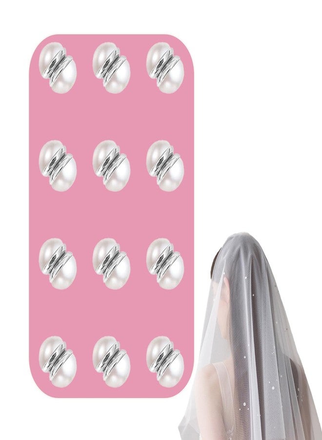 Adullpony 12 Pairs Veil Weights Invisible Pearl Wedding Veil- Double-Sided Pearl Veil Weights Bridal Veil Wedding- Bridal Accessories Magnetic Pearls- Mantilla Wedding Veil Lightweight Veil Pearl - Image 1