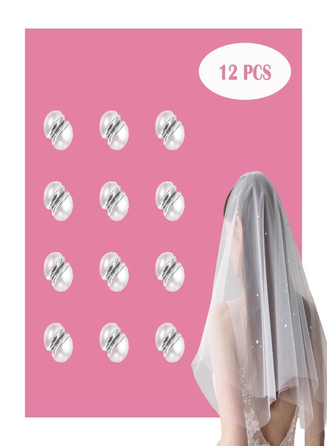 Adullpony 12 Pairs Veil Weights Invisible Pearl Wedding Veil- Double-Sided Pearl Veil Weights Bridal Veil Wedding- Bridal Accessories Magnetic Pearls- Mantilla Wedding Veil Lightweight Veil Pearl - Image 2