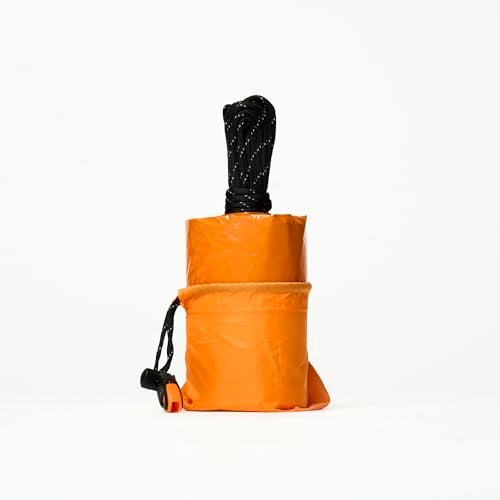 SURVIVE Survival Tent with Doors, 2 Person Mylar Emergency Camping Hiking Shelter for Survival Kits, All Weather Thermal Protection, Includes 22 feet of Paracord and Whistle (Orange) - Image 4