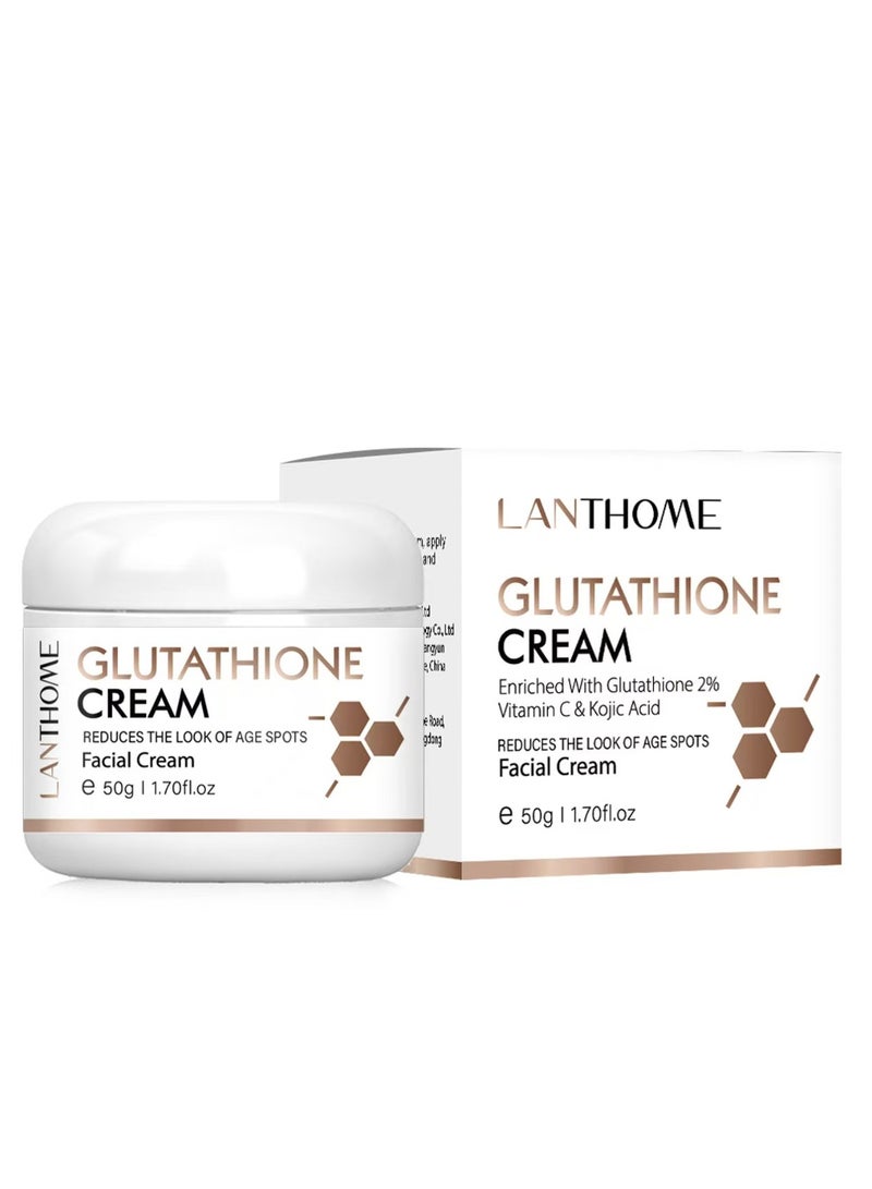 Lanthome Glutathione White Cream Dark Spot Corrector for Face and Body Dark Spot Fade Cream Enhanced with Advanced Ingredients Improve Skin Smooth Wrinkles and Enhances Skin Radiance 50g - Image 1