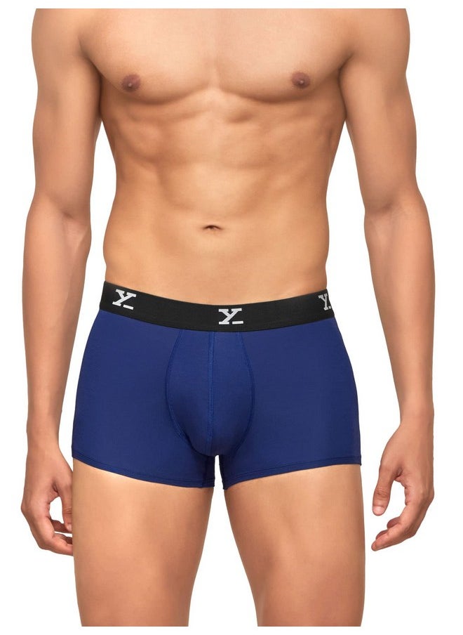 XYXX - XYXX Men's Underwear Ace IntelliSoft Antimicrobial Micro Modal Trunk Pack of 2 (Twilight Blue;Black; M) - Image 1