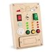 Falecha Busy Board Montessori Toys for 1 Year Old Led Button Push Toys Light Switch Preschool Learning Wooden Sensory for Toddlers 13 Baby Gifts Travel Fidget Toy Vehicle Theme Light Toy - Image 2