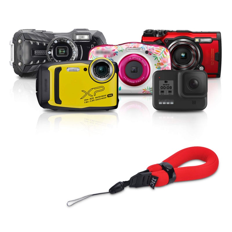 JJC Waterproof Camera Floating Wrist Strap for Olympus Tough TG-7 TG-6 TG-5 TG-4 TG-3 Fujifilm FinePix XP140 XP130 XP120 Nikon Coolpix W300 W150 Gopro Hero 9 8-Red - Image 2