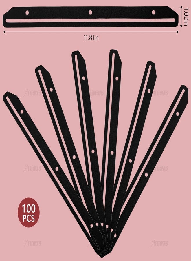 AUEAR, 100 Pack Magazine Binder Holders 3 Hole Punched Insert Strips for Document Book Black - Image 2