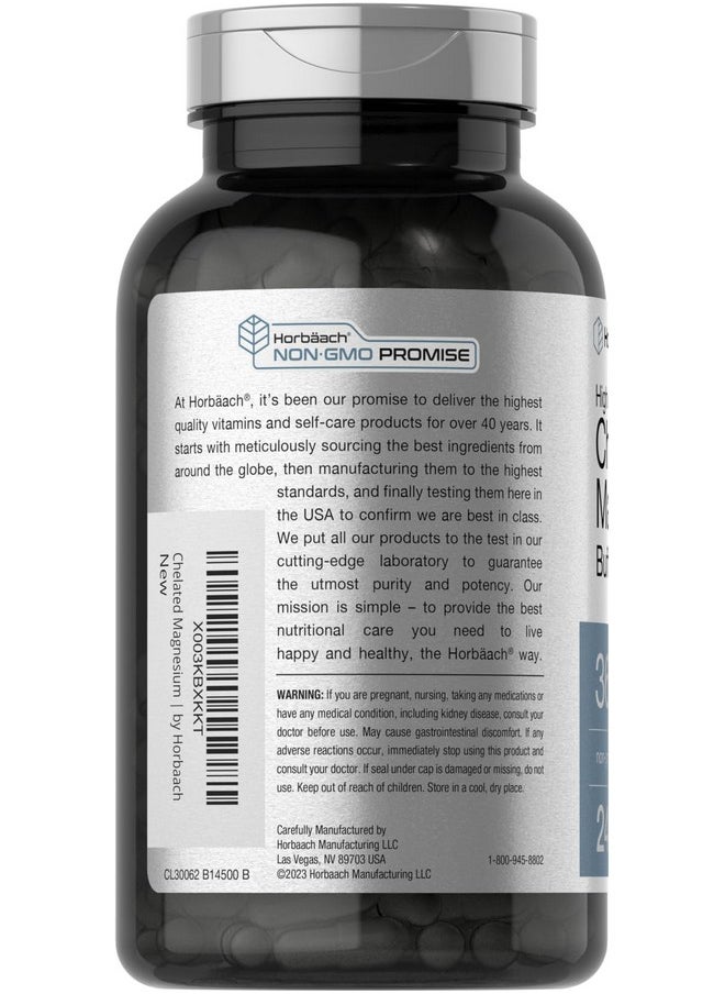 Horbaach Horbäach Chelated Magnesium | 360mg | 240 Capsules | Non-GMO & Gluten Free Supplement  - Image 3