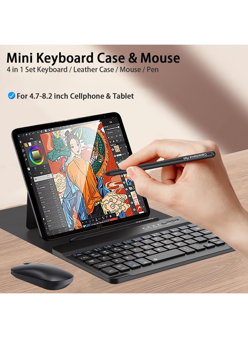 Muzz Samsung Galaxy Z Fold 7 Keyboard Case with Wireless Keyboard, Mouse, and Stylus Pen, Carbon Fiber Black - Image 5