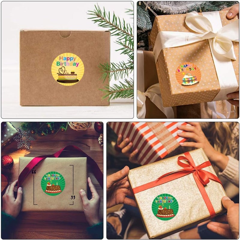 comfrt 500pcs Happy Birthday Stickers Birthday Envelope Seals Kids Gift Boxes Stickers Party Favor Bags Stickers Label Stickers for Baby Shower Kids Birthday - Image 3