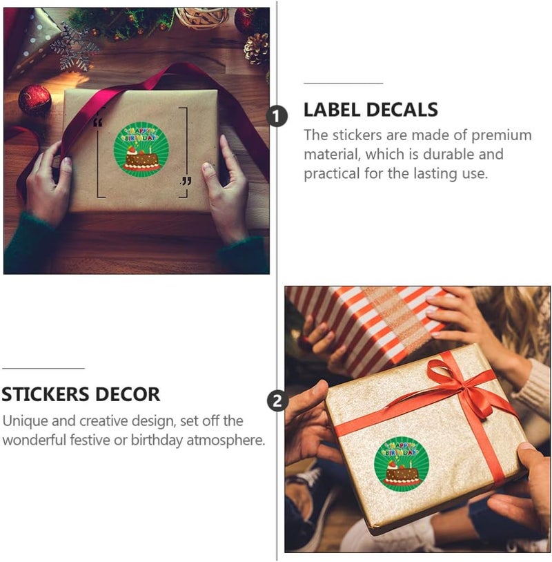 comfrt 500pcs Happy Birthday Stickers Birthday Envelope Seals Kids Gift Boxes Stickers Party Favor Bags Stickers Label Stickers for Baby Shower Kids Birthday - Image 5