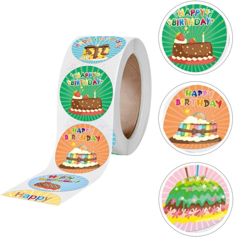 comfrt 500pcs Happy Birthday Stickers Birthday Envelope Seals Kids Gift Boxes Stickers Party Favor Bags Stickers Label Stickers for Baby Shower Kids Birthday - Image 4