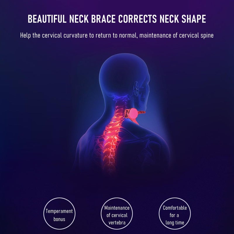 JUAWTYUK 360Â° Adjustable Neck Collar - Neck Support with Neck Stretcher | Cervical Collar Made of Plastic for Correcting Forward Head Posture and Relieving Neck Pain - Image 4