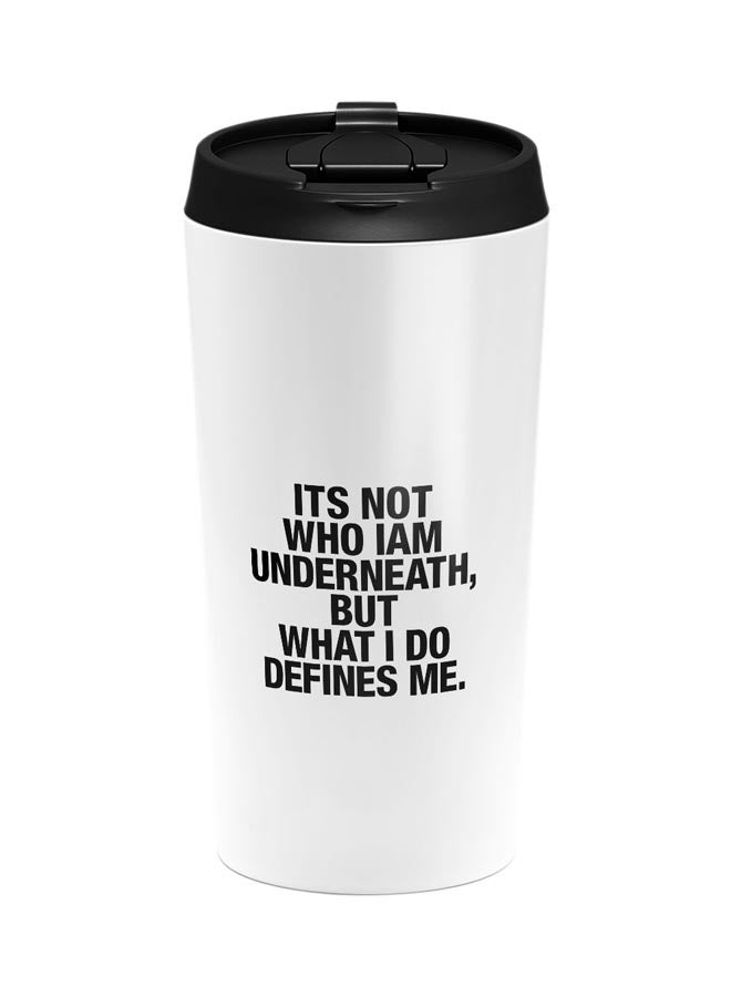 LIT Batman Quote White Travel Printed Tumbler with Black Lid - Image 1
